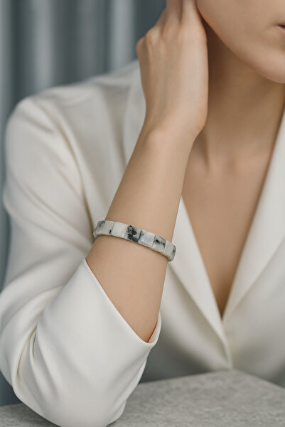 OSMANLI DEĞERLİ TAŞ SERTİFİKALI Ay Taşı Doğal Taş Kare Kesim Bileklik