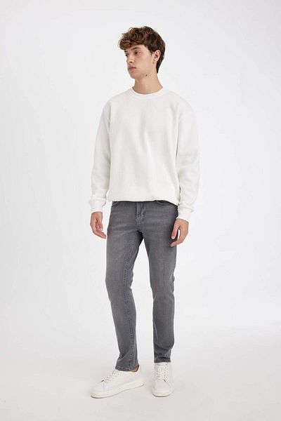 DeFacto Pantaloni Pedro Slim Fit Jean - Talie obișnuită, picior slab D6470AX24AU