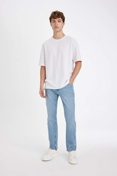 DeFacto Pantaloni Sergio Regular Fit Jean - Talie obișnuită, picior tub D6472AX24AU