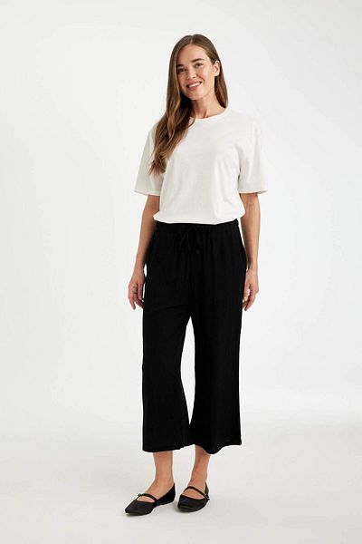 DeFacto Viscose Crinkle Capri - Regular Fit Crop, D5895Ax24Hs