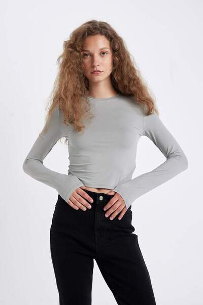 DeFacto Облягаючий велосипедний комір Basic з довгими рукавами D0199AX24AU