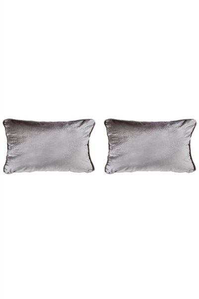 GOCCIA HOME 2-Piece Velvet Rectangular Throw Pillow Cover Light Gray