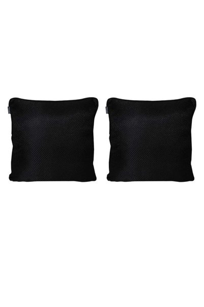 GOCCIA HOME 2-Piece Straw Textured Ribbed Double Sided Throw Pillow Cover Black