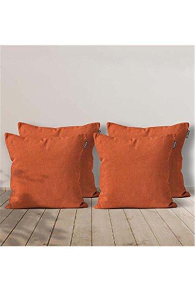 GOCCIA HOME 4'lü Kadife Dokulu Kırlent Kılıfı Kiremit