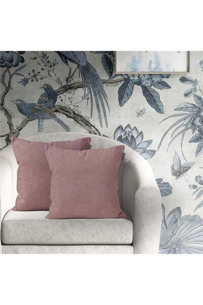 GOCCIA HOME 2'li Kadife Dokulu Kırlent Kılıfı Gül Kurusu