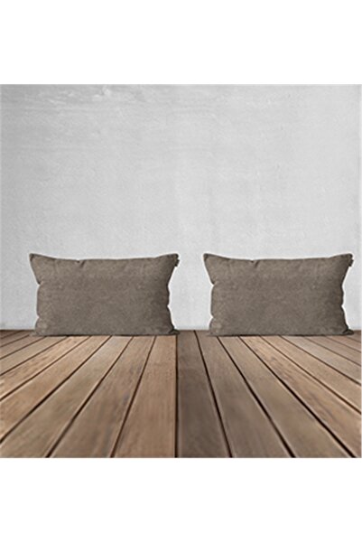 GOCCIA HOME 2'li Kadife Dokulu Kırlent Kılıfı Vizon