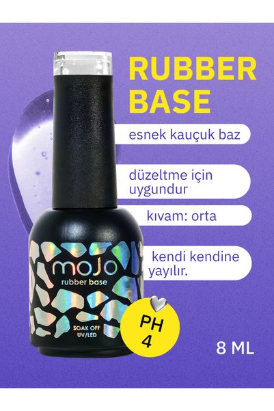 MOJO Rubber Base Coat – Profesyonel Manikür İçin Güçlendirici Baz, Orta Kıvam...