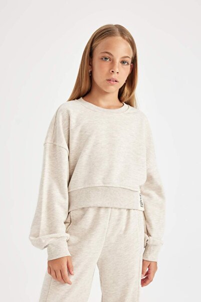 DeFacto Kız Çocuk 2'li Takım Basic Düz Sweatshirt Jogger Eşofman Altı C8294A824AU