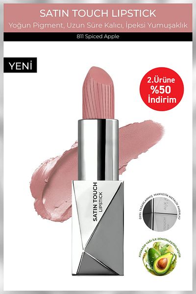Alix Avien Semi Matte Lipstick - Satin Touch Lipstick 811 Spiced Apple Long Lasting Moisturizing Smooth Effect