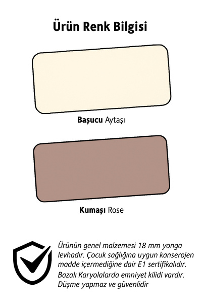 benim odam Rose Bazalı Karyola 100 X 200 Ve 120 X 200 (ROSE)