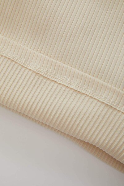 DeFacto Baby Girl Crew Neck Floral Ribbed Ruffle Camisole Long Sleeve T-Shirt D0745A524Au