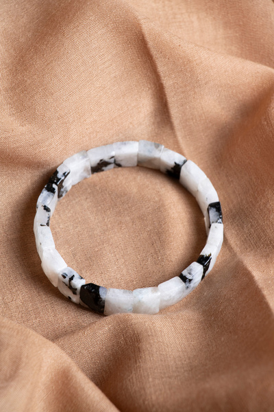 OSMANLI DEĞERLİ TAŞ SERTİFİKALI Ay Taşı Doğal Taş Kare Kesim Bileklik