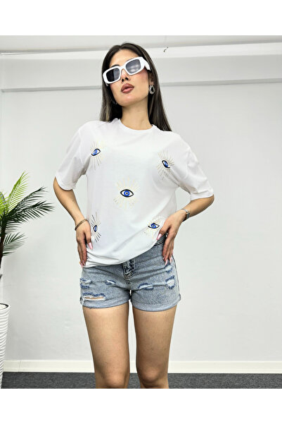 deqfashion Tricou cu imprimeu ochi