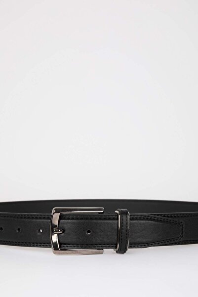 DeFacto Obdélníkový opasek s koženou přezkou - U5590AZNS