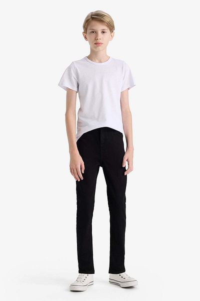 DeFacto Pantaloni negri pentru băiat, slim fit, cu buzunare cu picioare drepte C3683a824au