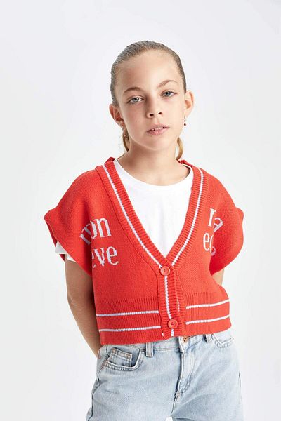 DeFacto Girl's V-Neck Knitwear Vest C6928A824Au