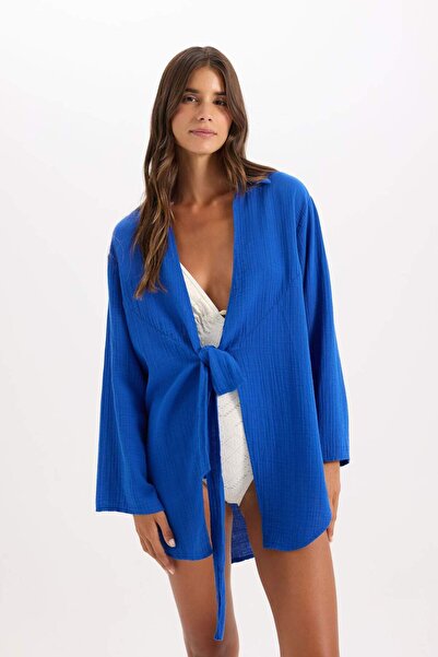 DeFacto Plážová košile s mušelínovým předním zavazováním-Fall in Love B7333AX24SM