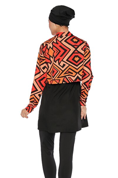 InStyle Colorful Bolero 4 Piece Black Hijab Swimsuit 2435L