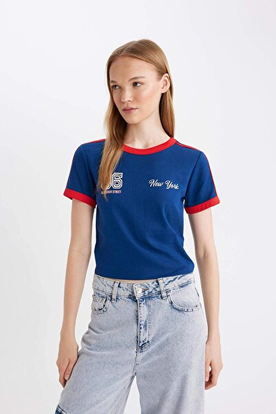 DeFacto Coool Modal Fitted Short Sleeve T-Shirt C3205ax24sp