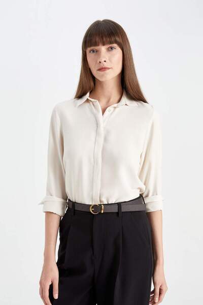 DeFacto Regular Fit Basic Düz Uzun Kollu Gömlek Z6472AZ24AU