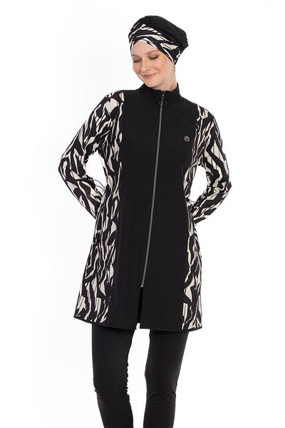 InStyle ملابس سباحة حجاب سوداء مغلقة مكونة من 4 قطع 6064A