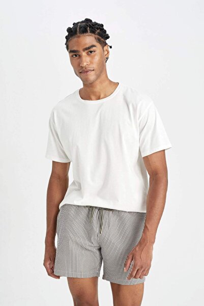 DeFacto Çizgili Kısa Boy Deniz Şortu B7535AX24HS