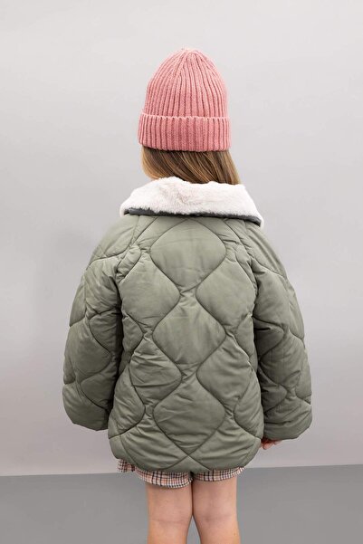 DeFacto Plush Collar Quilted Baby Girl Coat - C3496A524AU