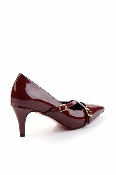 Bambi Bordo Kadın Klasik Topuklu Ayakkabı K01455025008