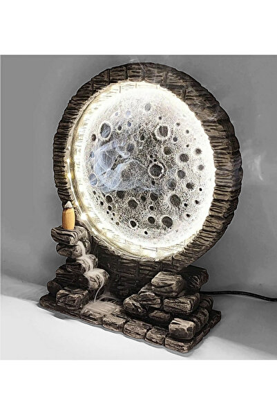 Home Ledli Dolunay efektli Tütsülük, tütsü obje 27 cm (10 Adet Geri Akış Tütsü )