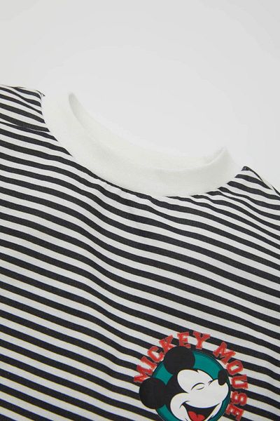 DeFacto Baby Boy Disney Mickey & Minnie Crew Neck Striped Short Sleeve T-Shirt D1482A524Sm