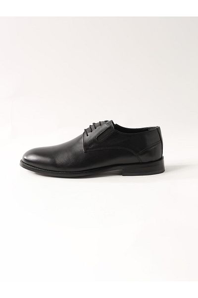 Dufy Men's Leather Classic Black Shoes -103054