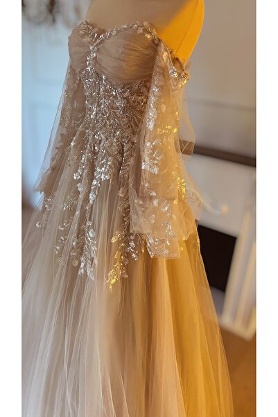 MODA Nude işleme nişan abiye