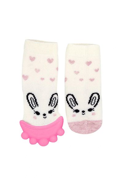 Babyjem Silicone Teether Towel Baby Socks Pink(1 Pcs)