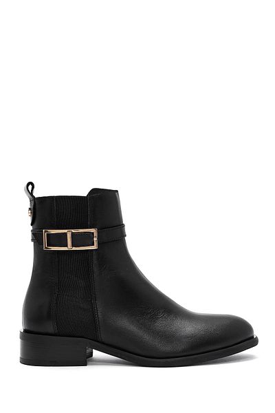 Derimod Women's Black Zippered Leather Boots 25Wfd280218