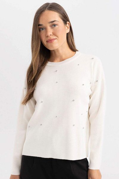 DeFacto Pulover de tricotaj cu decolteu rotund Regular Fit R0726AZ24WN