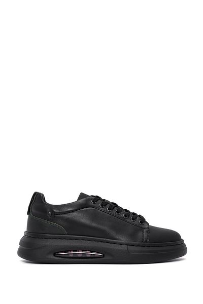 Derimod Men's Black Lace-Up Thick Sole Leather Sneaker 25Wfd611318