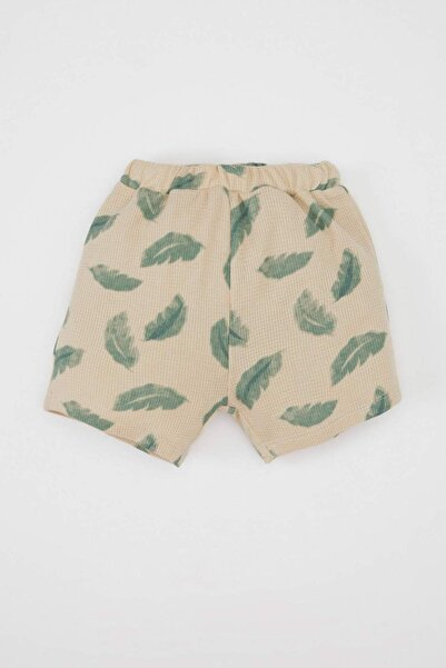 DeFacto Erkek Bebek 2'li Takım Waffle Desenli Polo Yaka Kısa Kollu Tişört Şort C7862A524SM