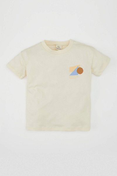 DeFacto Baby Boy Crew Neck Printed Short Sleeve T-Shirt D3870A524Sm