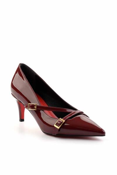 Bambi Bordo Kadın Klasik Topuklu Ayakkabı K01455025008