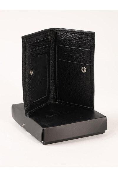 Dufy Men's Leather Card Holder Wallet Black -104243