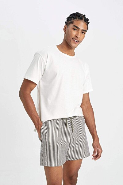 DeFacto Çizgili Kısa Boy Deniz Şortu B7535AX24HS