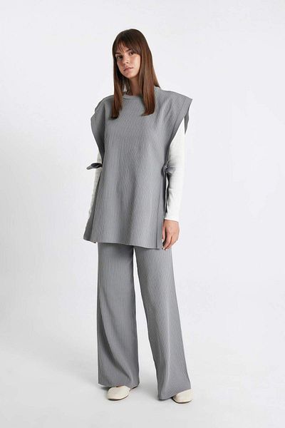 DeFacto Relax Fit Strickhose mit elastischem Bund Basic Plain Wide Leg Y1325AZ24AU