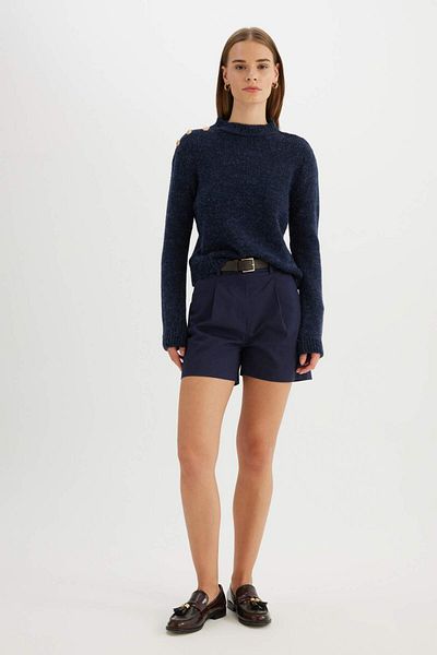 DeFacto Regular Fit Soft Textured Crew Neck Sweater C9075Ax24Wn