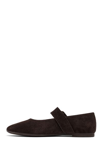 Derimod Women's Brown Buckle Suede Leather Ballerinas 25Afd270210
