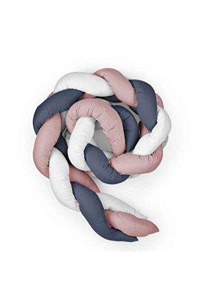 Babyjem طقم حواف سرير محبوك باللون الوردي مكون من 3 قطع