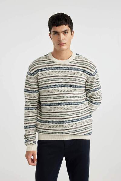 DeFacto Pulover de tricotaj cu model de gât de bicicletă cu croială normală B9716ax24au