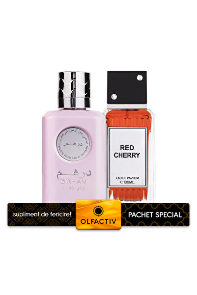 ARD AL ZAAFARAN Pack of 2 perfumes Dirham Wardi 100 ml and Red Cherry 100 ml