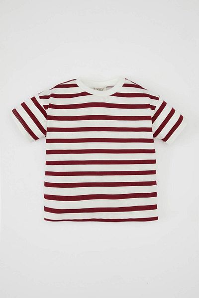 DeFacto Baby Boy Crew Neck Striped Short Sleeve T-Shirt D5433A524Sm