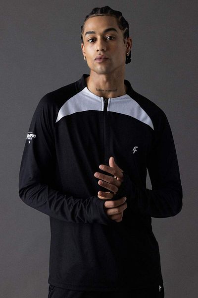 DeFacto Defactofit Slim Fit Tight-Fitting Stand Collar Zipper Printed Heavy Fabric Sports Sweatshirt B5026Ax24Sp