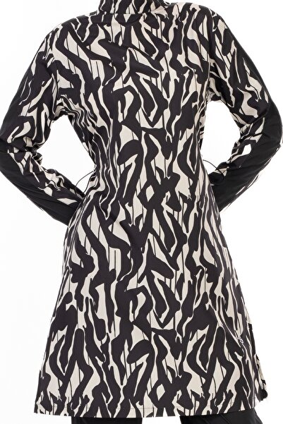 InStyle Black Hijab Swimsuit with Shirred Waist 6037A